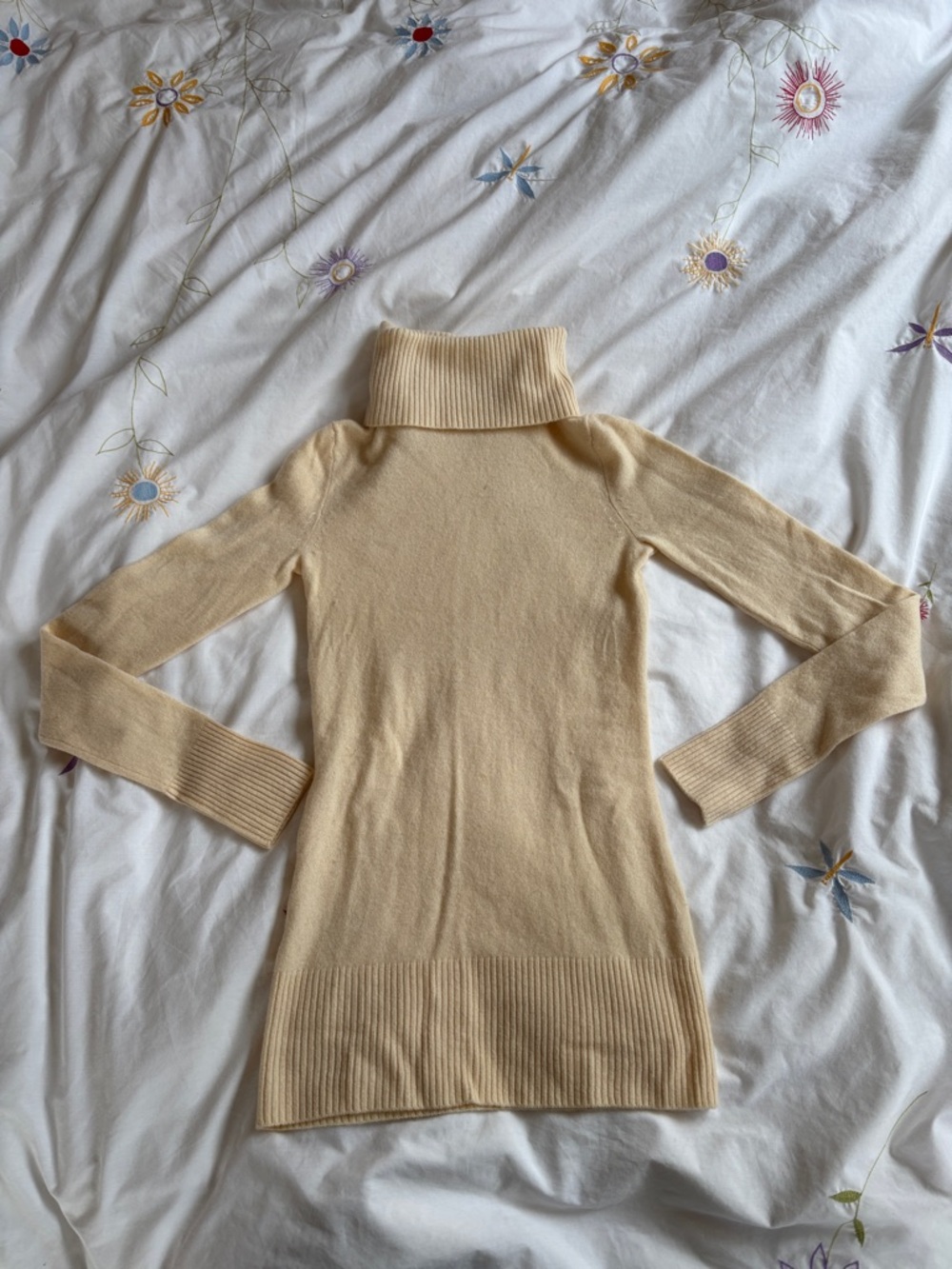 J. Crew 100% Cashmere Cream Turtleneck Sweater